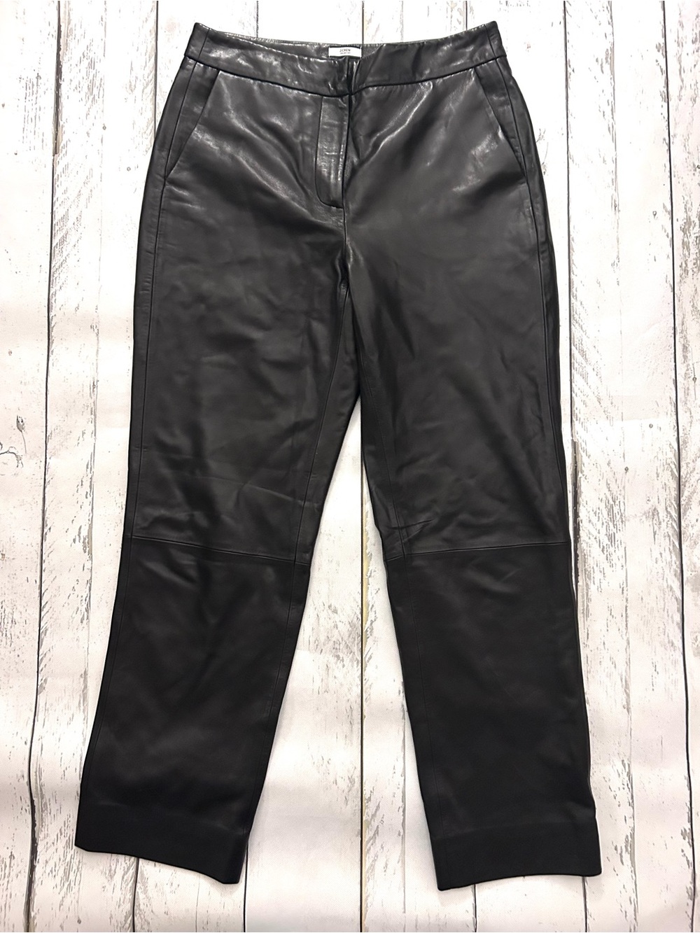 Sz 4 J. Crew Black Faux Leather Kate Pants